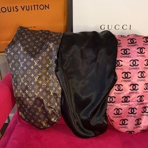 Long Hair Bonnets Bundle Satiny fabric